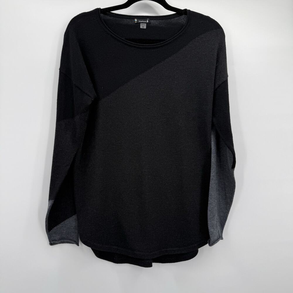 Smartwool Sweater Womens Medium Black Gray‎ Merino Wool Pullover